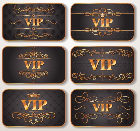 Free Elegant Golden Border VIP Card Vector 03 - TitanUI