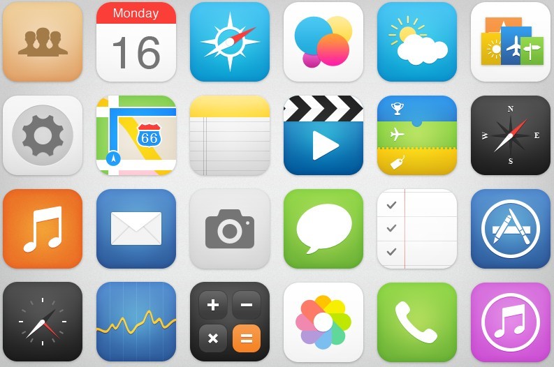 Free 24 New iOS 7 Style App Icons PSD TitanUI
