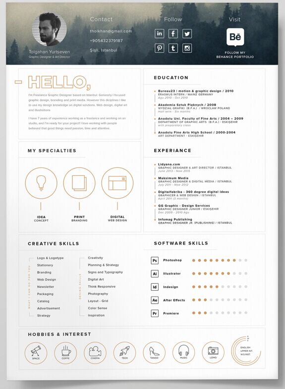 free self promotion resume template psd