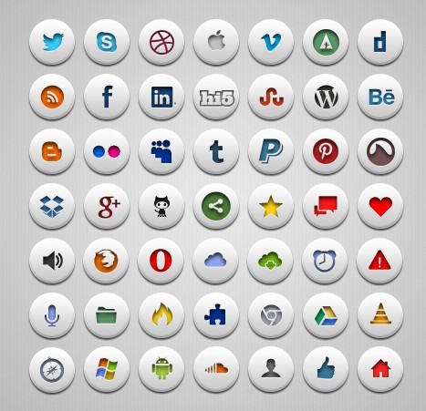 3D Social Media Icons Set