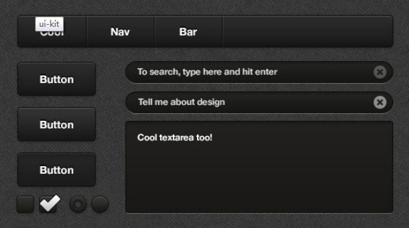 Black UI Kit PSD