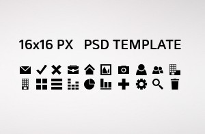 16x16 Dark Minimalistic Icons