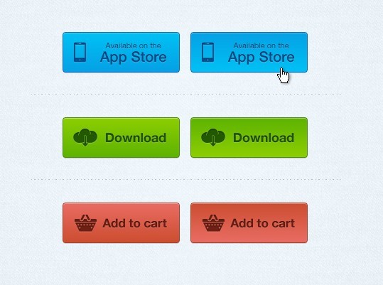 3 Simple Web Buttons - APP Store, Download and Add to Cart