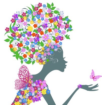 Abstract Butterfly Girl Vector Design 01
