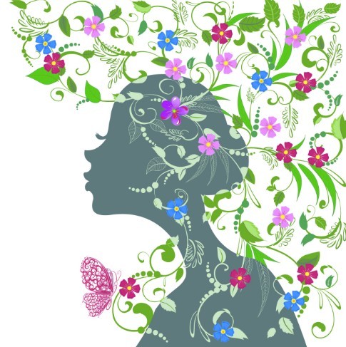 Abstract Butterfly Girl Vector Design 03