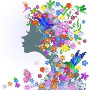 Abstract Butterfly Girl Vector Design 05