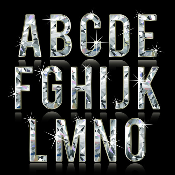 Bright Shining Fonts Vector