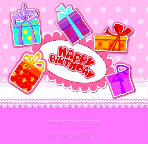 Cartoon Birthday Card Vetcor 03