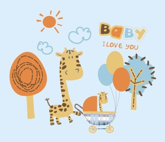 Cartoon Giraffe Vector Illustration