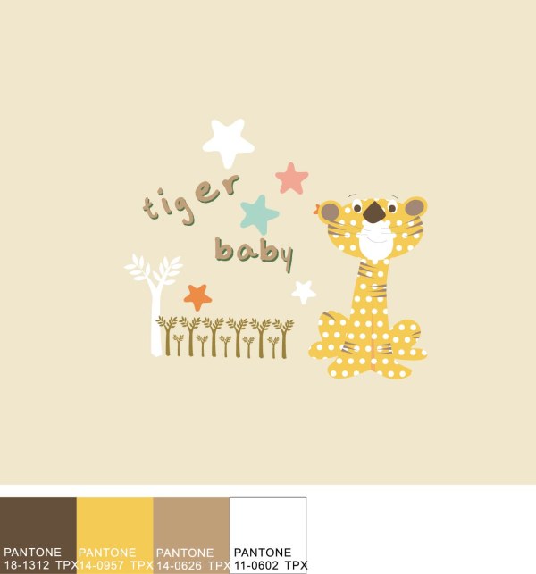 Cartoon Little Tiger Vector Illustration