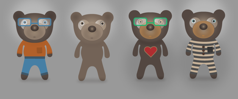 Cartoon Teddy Bears Vector