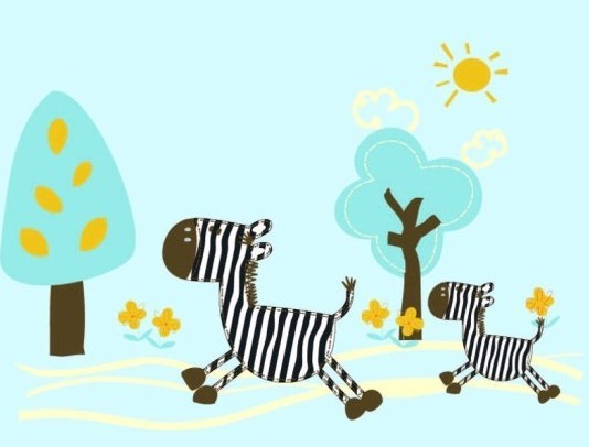 Cartoon Zebra Vector Illustration