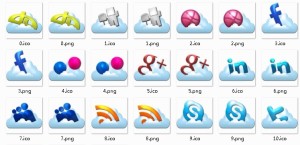 Cloud Style Social Media Icons