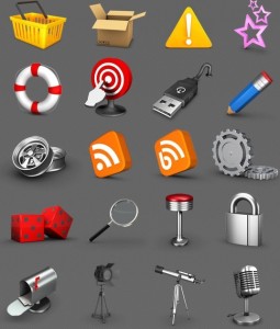 Colored 3D Icon Set