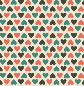 Colored Heart-shaped Tile Vector Pattern