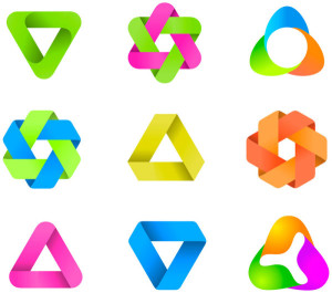Colored Recycling Symbol Vector