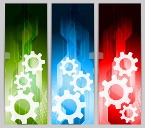 Creative Vector Banner with Gear Background