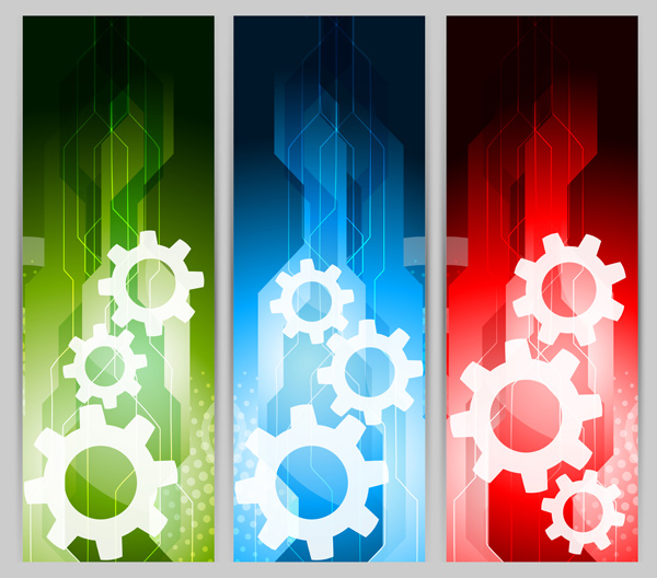Creative Vector Banner with Gear Background