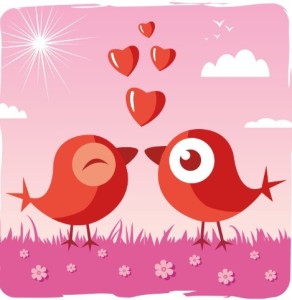 Cute Cartoon Birds Vector For Valentine's Day