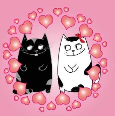 Cute Cartoon Kitty Vector For Valentine's Day