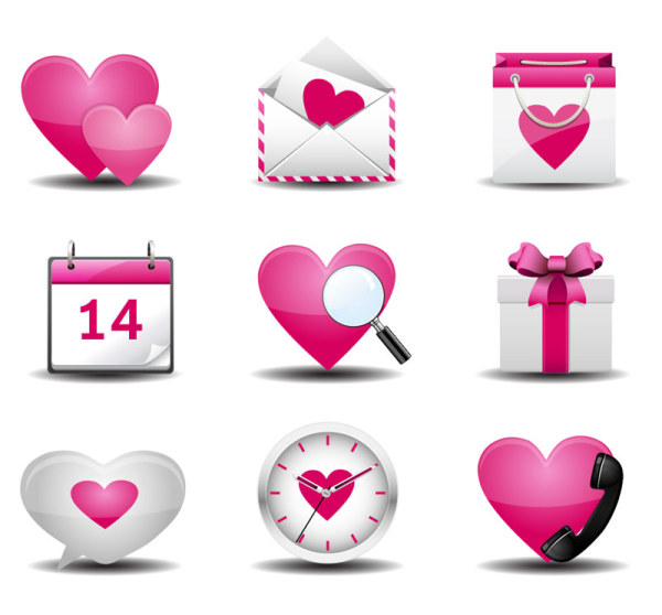Cute Valentine's Day Vector Icons