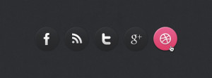 Dark Social Media Circle Icons (PSD)