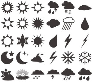 Dark Weather Icons Vector Material