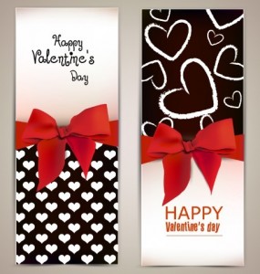 Exquisite Vertical Valentine's Day Card Vector