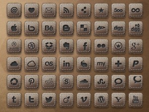 Free Leather Social Icons