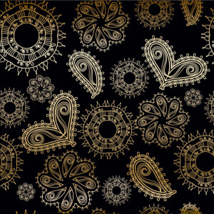 Golden Heart-shaped Pattern Background 2