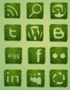 Grass Textured Social Icons