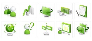Green Business Icons Vector