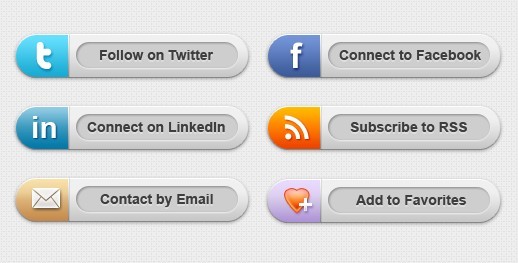 Grey Social Media Buttons