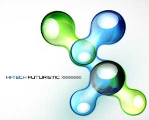 HI-Tech Futuristic Water Droplets Background