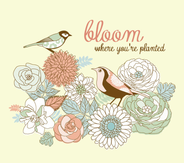 Hand Painted Flowers Card 04