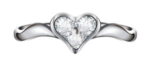 Heart-Shaped Diamond Ring Vector