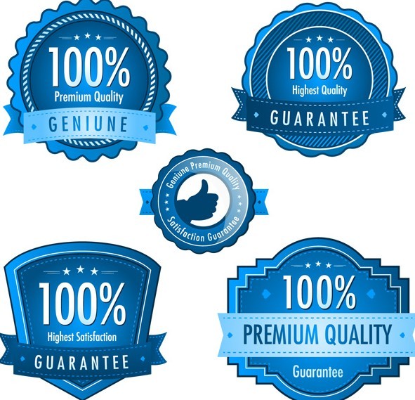 High Quality Blue Badge Vector Labels 02