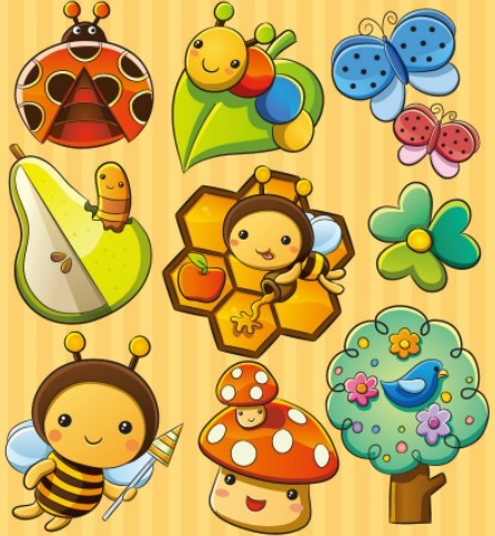 Lovely Cartoon Insects Vector