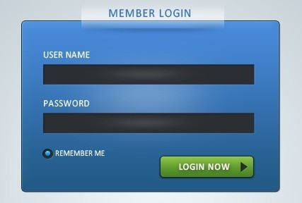 Member Login Forms Design PSD