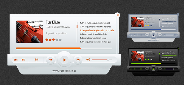 Music Player PSD Mockup