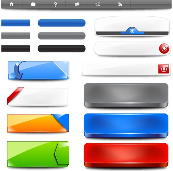Navigation Bar and Banner Elements Vector