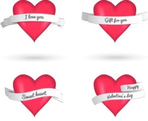 Pink Heart With White Ribbons