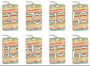 Promotions and Discounts Hang Tags Vector