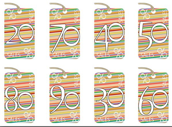 Promotions and Discounts Hang Tags Vector