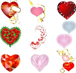 Red Heart-shaped Vector Material 02