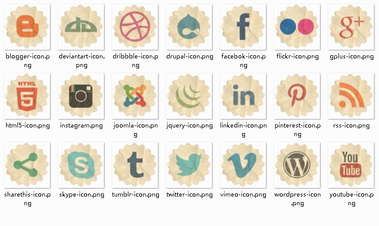 Retro Paper-Luke Social Icons