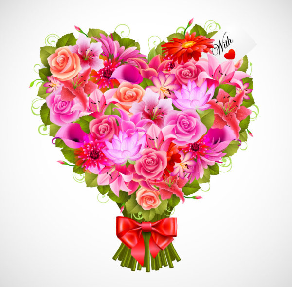 Romantic Flowers Greeting Cards Background