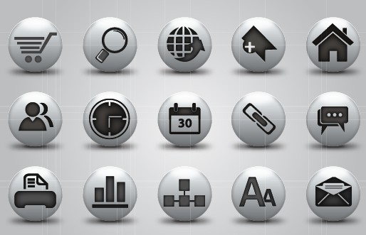 Round Gray Web icons
