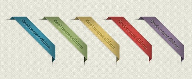 Set Of Awesome Corner Ribbons