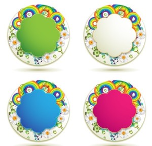 Set Of colorful Flower Border Vector 02